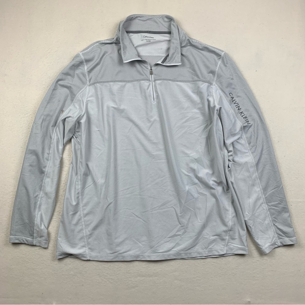 Calvin Klein Performance Shirt Men XL Sweatshirt Jacket 1/4 Zip‎ Pullover Gray